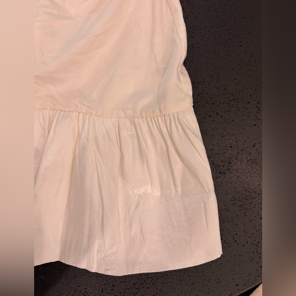 ADRIANNA PAPPEL Ponte Taffeta Flounce Preppy Summer Dress in Ivory Size 6 NWT - Picture 7 of 8